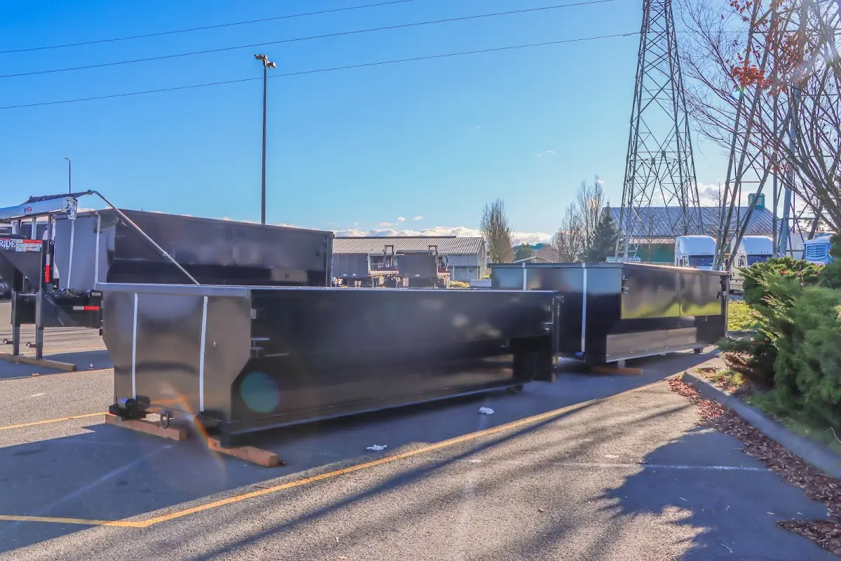 Roll-off dumpster ready for waste disposal at job site for Construction Dumpster Rental in Tyrone